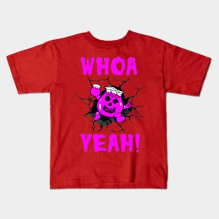 Ghoul Aid - Whoa Yeah! Crimson Ghost Mashup Pink Kids T-Shirt